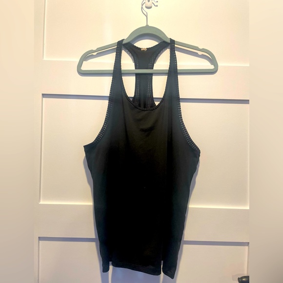 Adidas Black Racer Back Tank Top, intricate crochet detailing along the seams - Picture 1 of 4